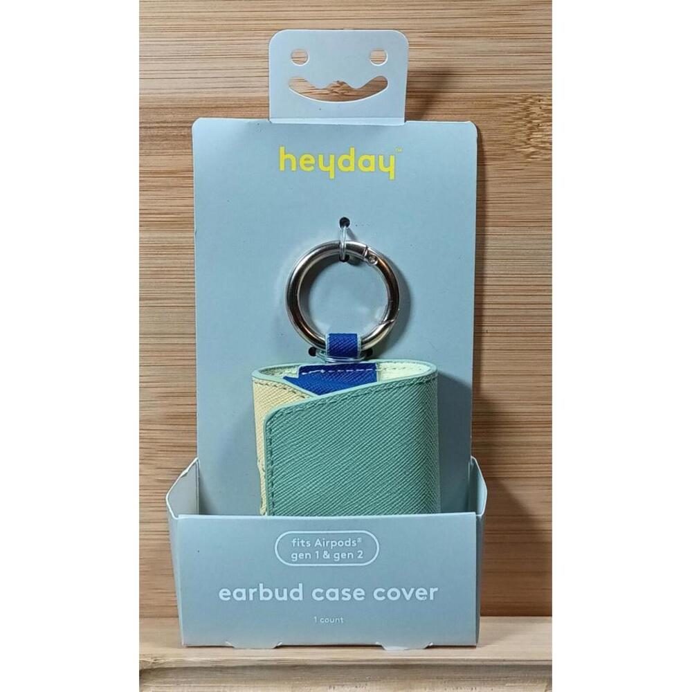 heyday Earbud Case Cover with Carabiner Clip for AirPods Gen‎ 1 & 2